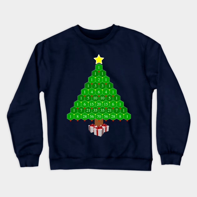 Pascal's Triangle Math Christmas Tree Crewneck Sweatshirt by Rewstudio